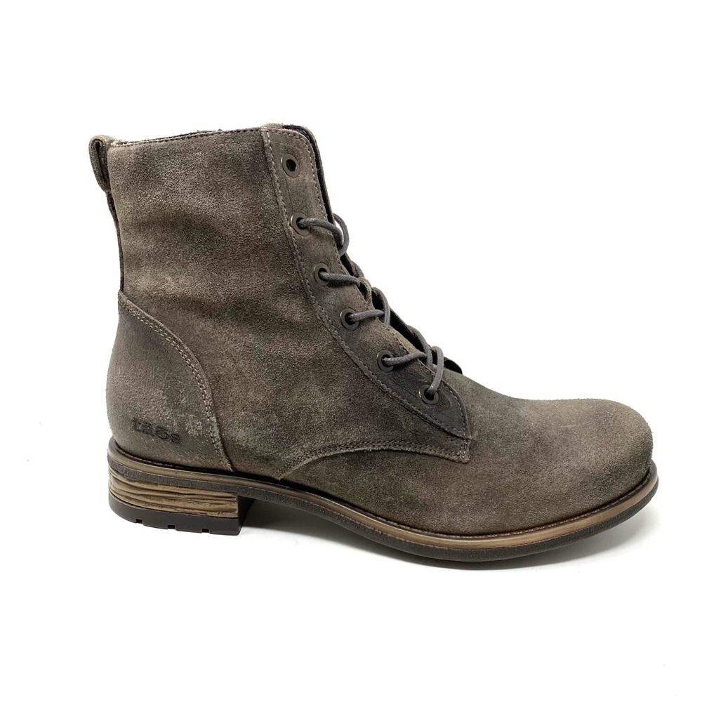Taos Boot Camp Smoke Rugged Leather Lace Up Ankle Boot Arch Support Zipper - Picture 2 of 8
